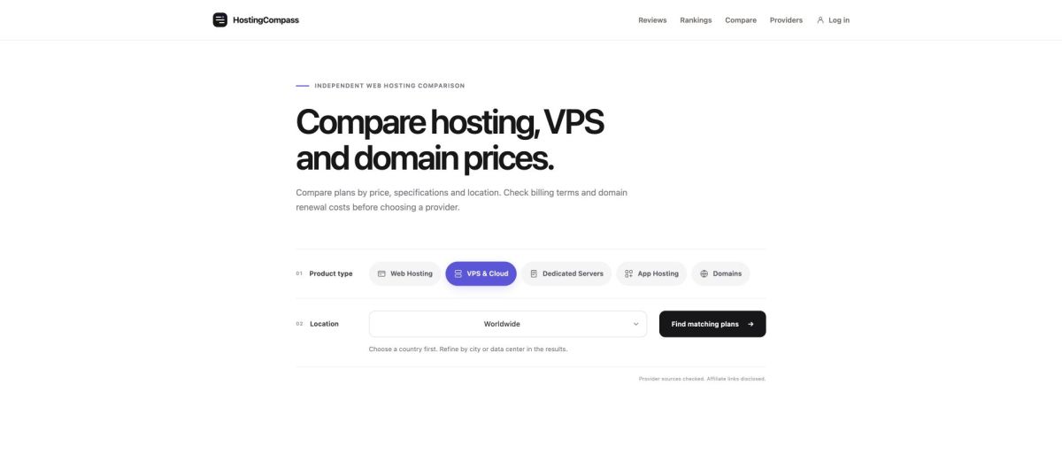 HostingCompass screenshot