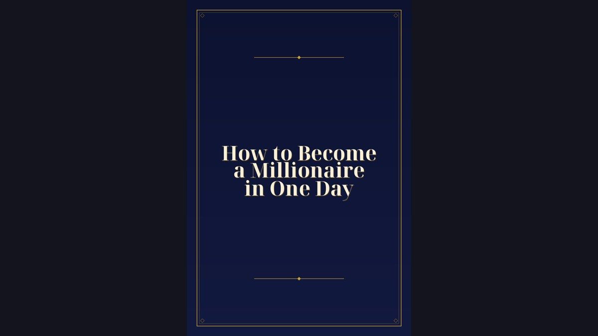 How to Become a Millionaire in One Day website screenshot