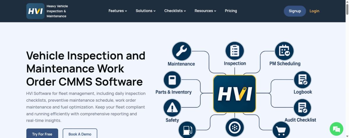 HVI AI (Heavy Vehicle Inspection) website screenshot