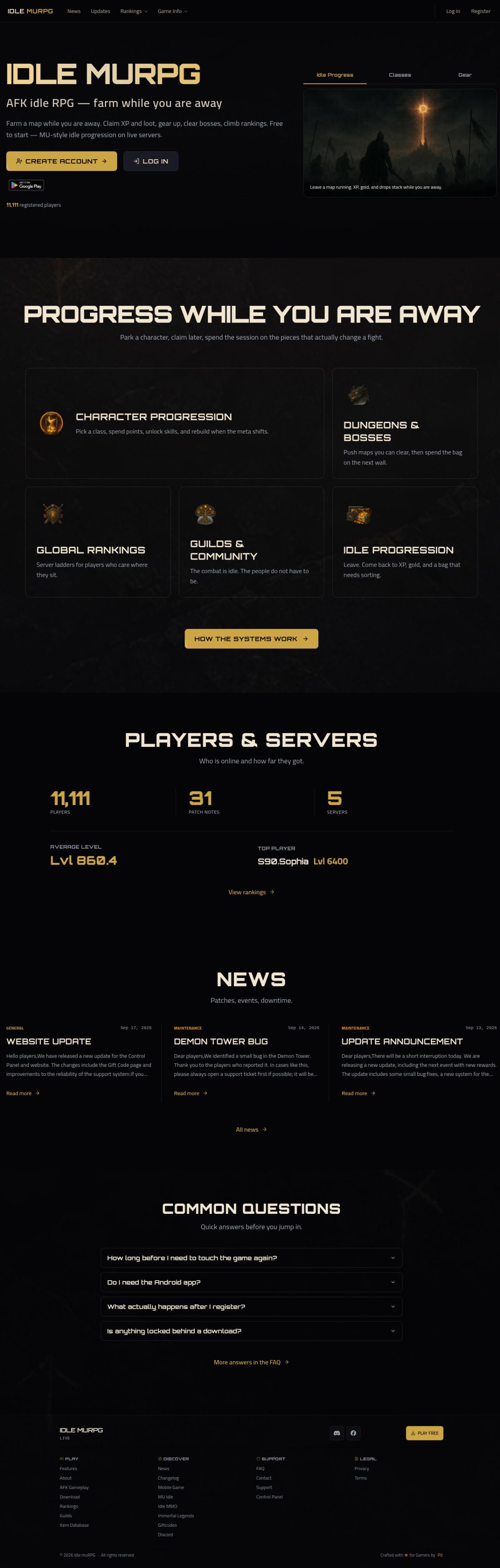 Idle muRPG website screenshot