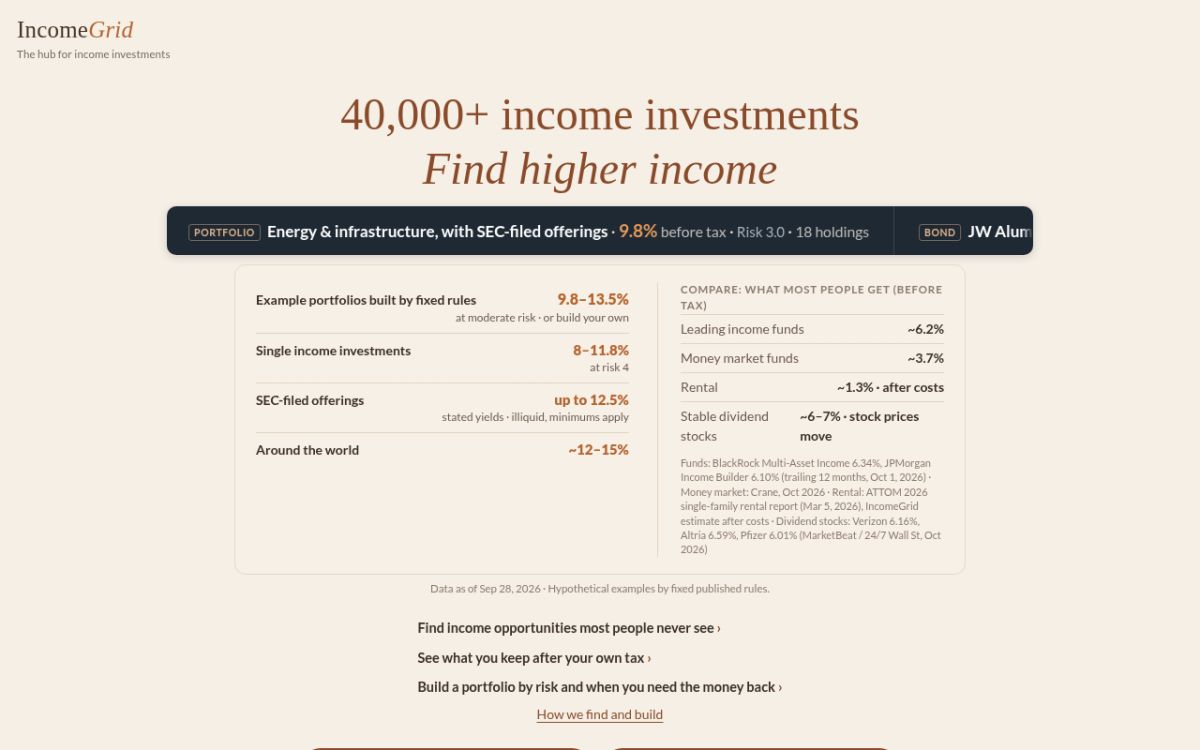 IncomeGrid screenshot