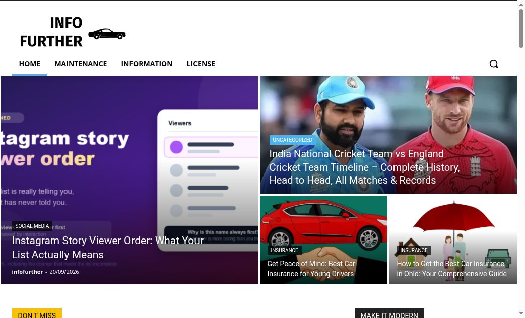 Info Further website screenshot