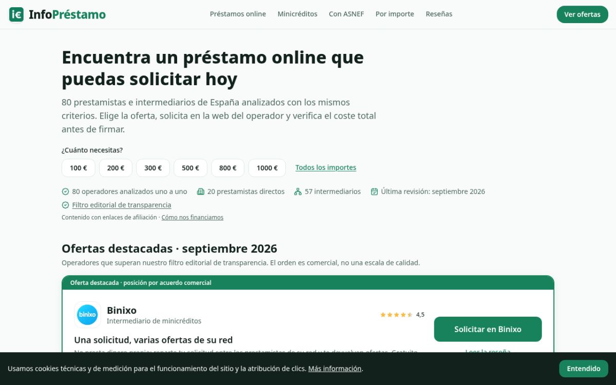 InfoPréstamo website screenshot