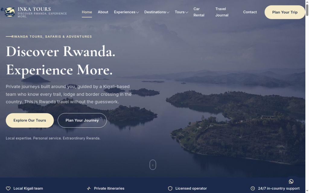 Inka Tours website screenshot