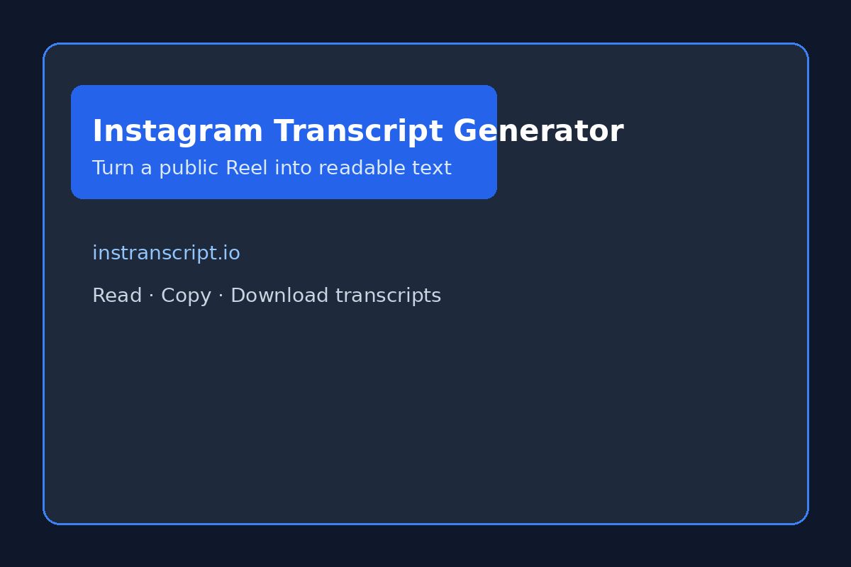 Instagram Transcript Generator screenshot