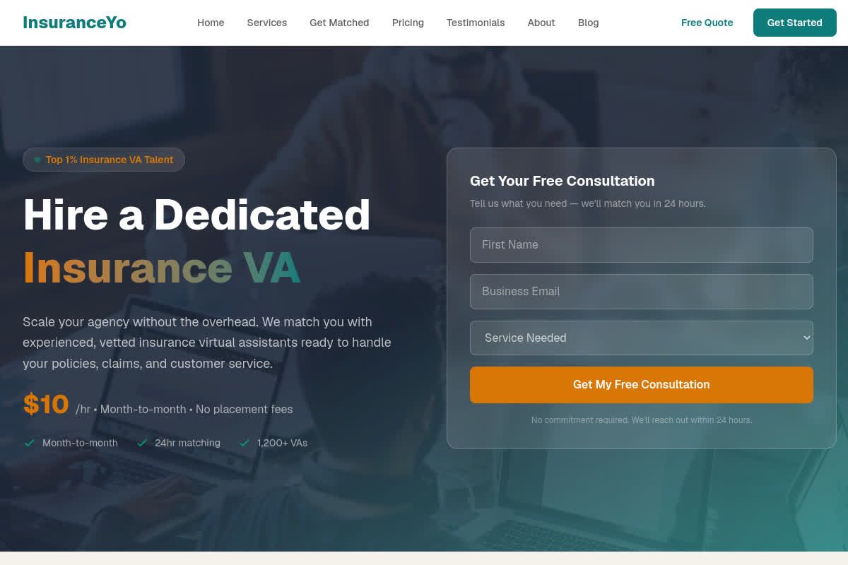 InsuranceYo website screenshot