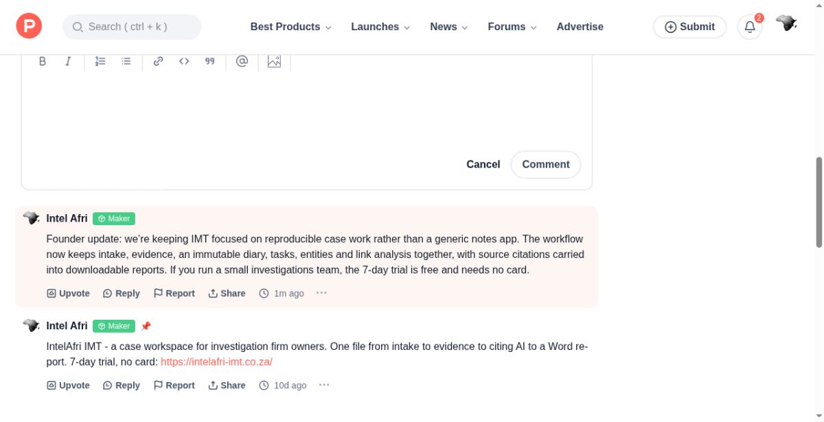 IntelAfri IMT screenshot