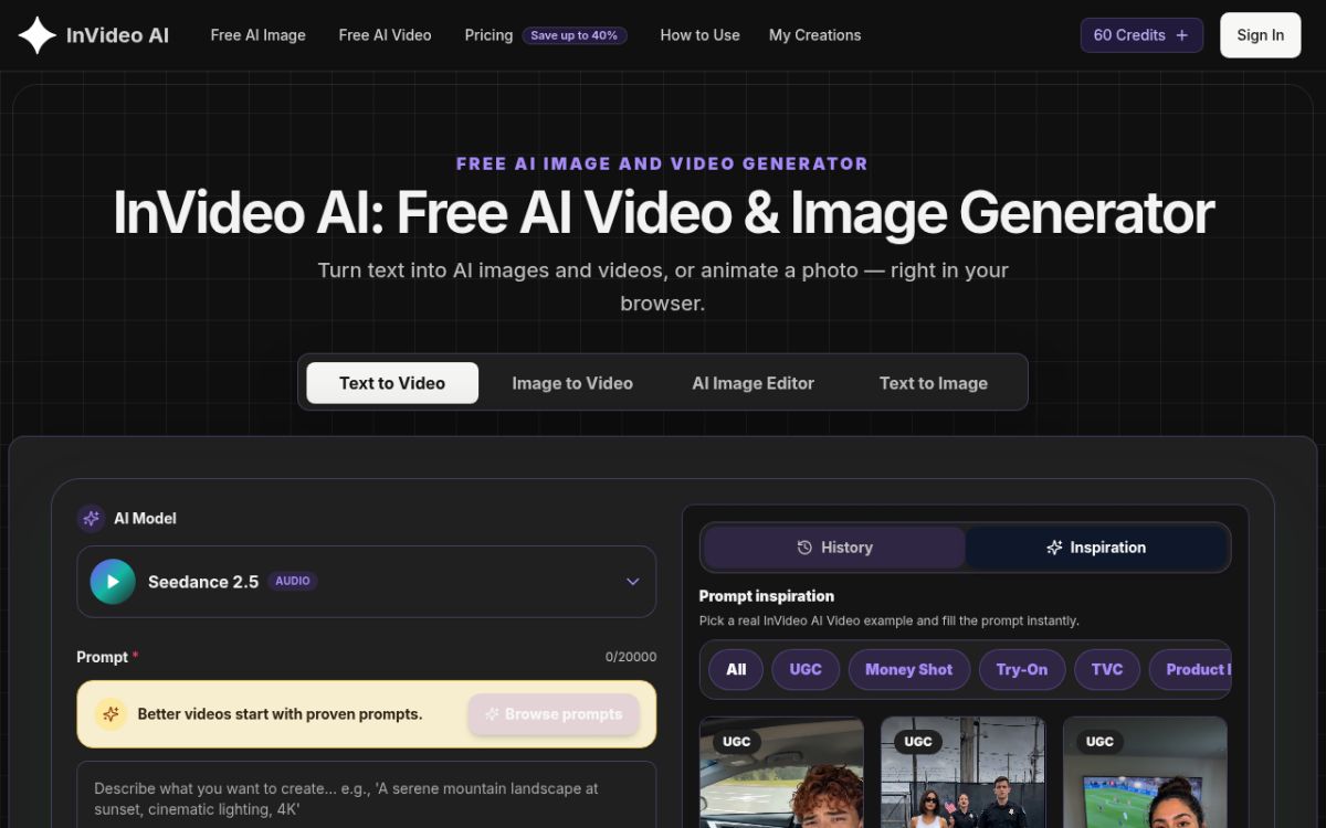 InVideo AI screenshot