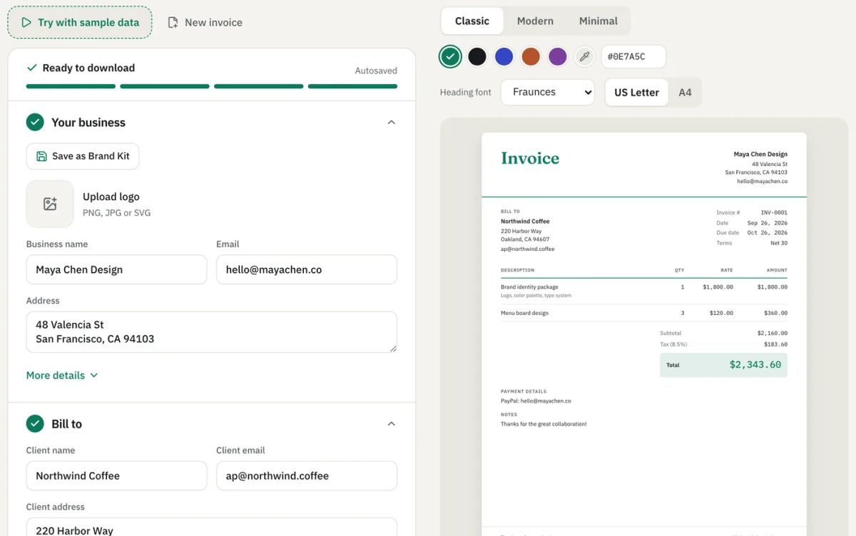 Invoiceize screenshot