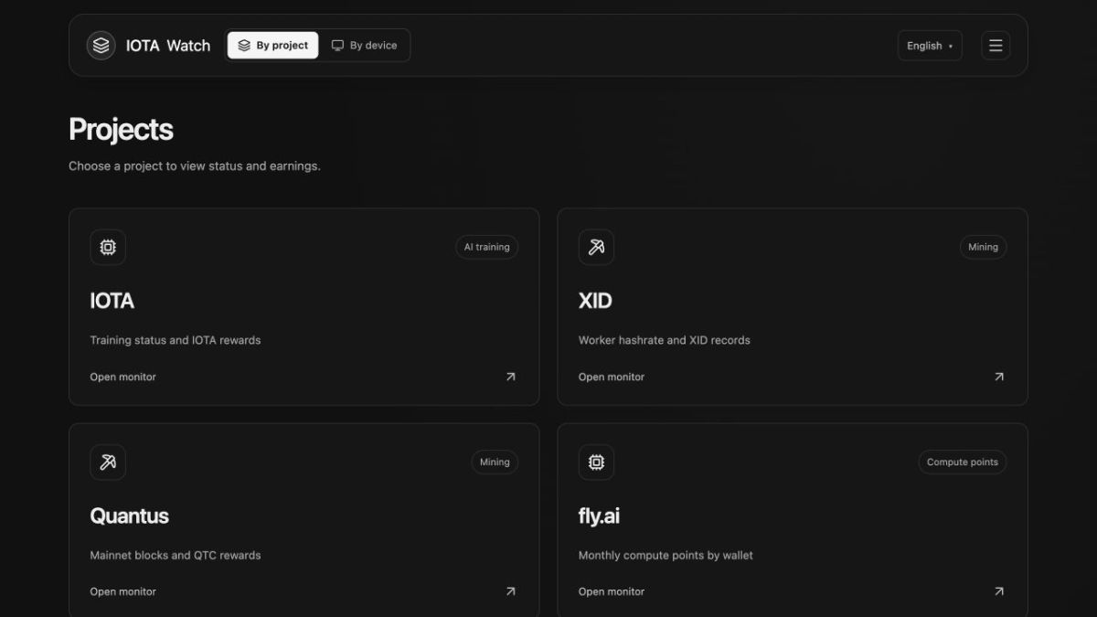 IOTA Watch website screenshot