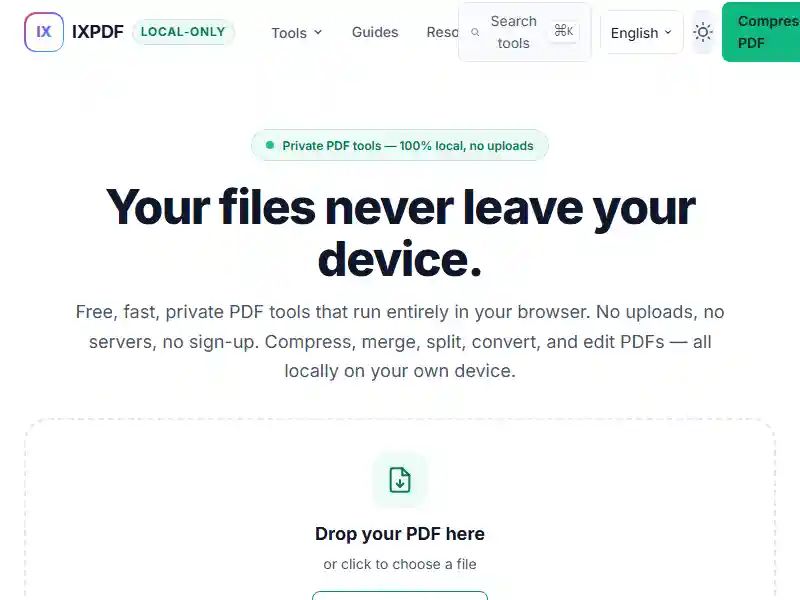 IXPDF website screenshot