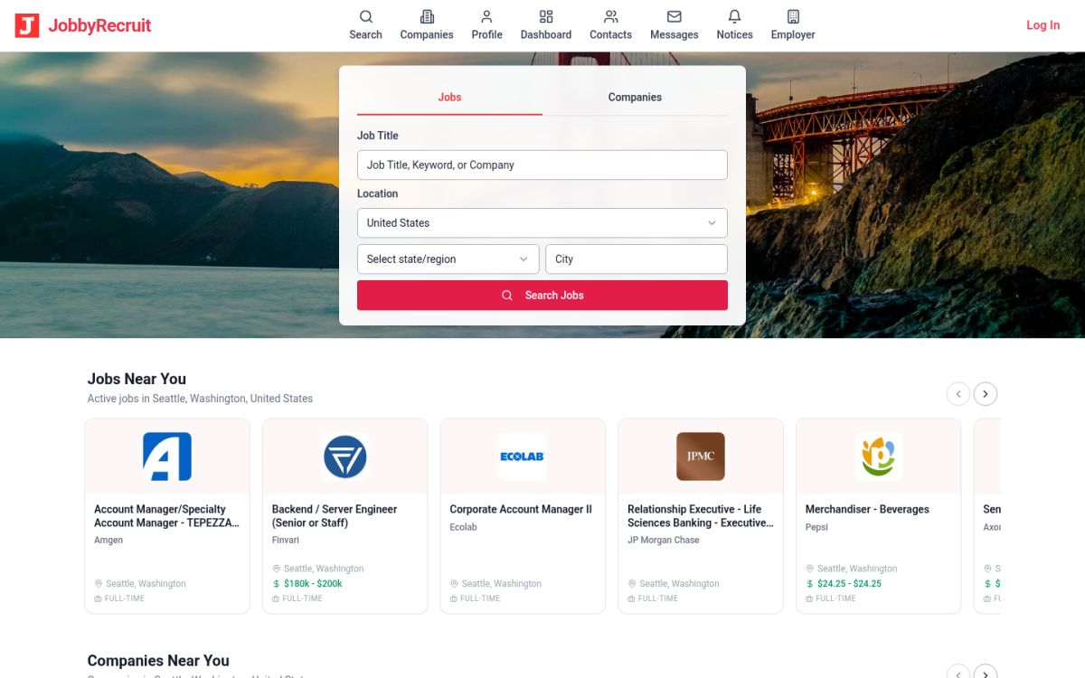 JobbyRecruit website screenshot