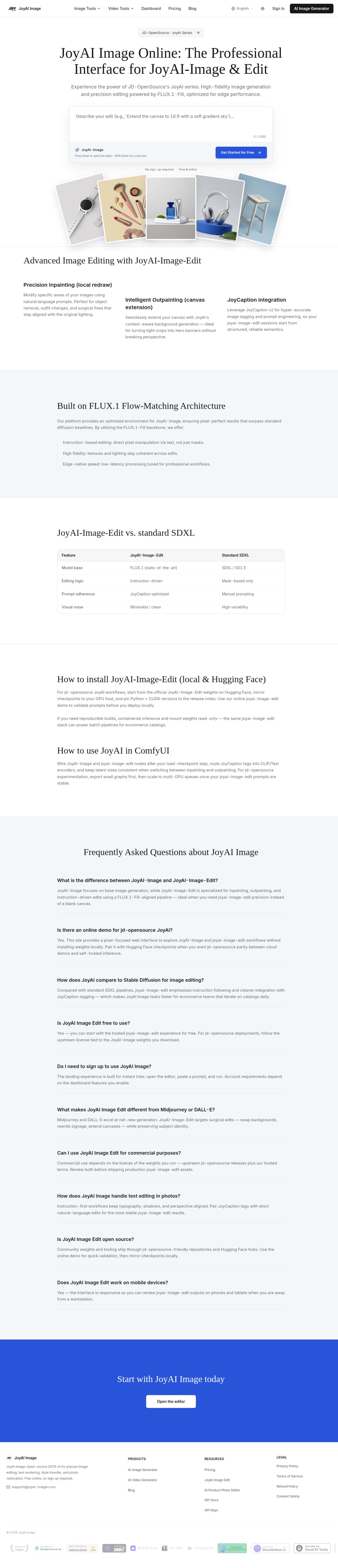 JoyAI Image – Online JoyAI-Image &amp; Edit website screenshot