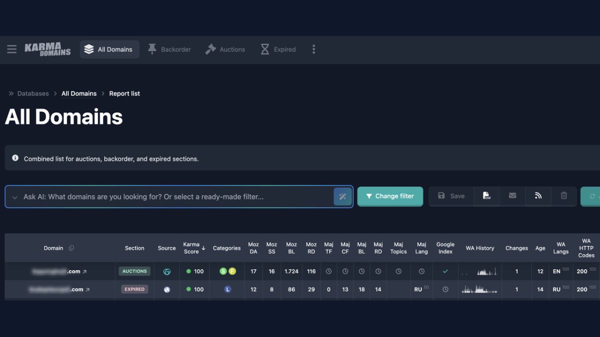 Karma.Domains screenshot