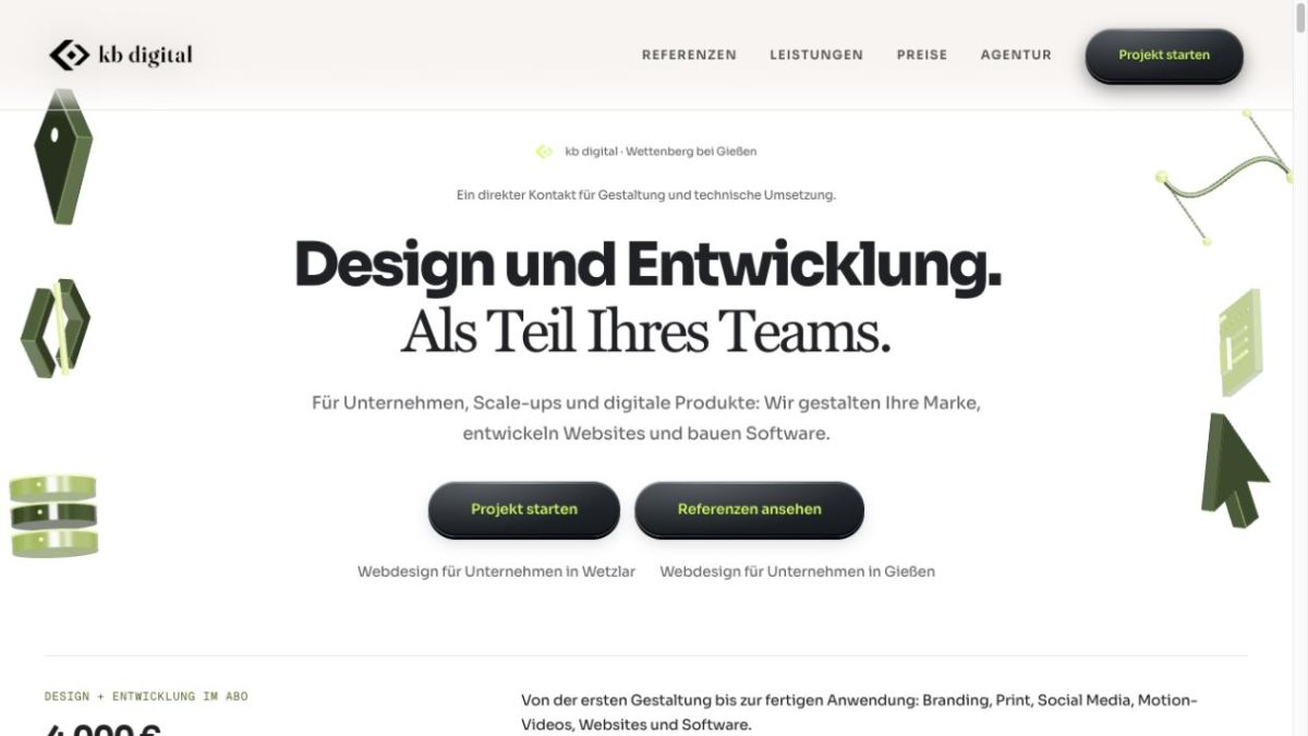kb digital - Web Design and Software Development website screenshot