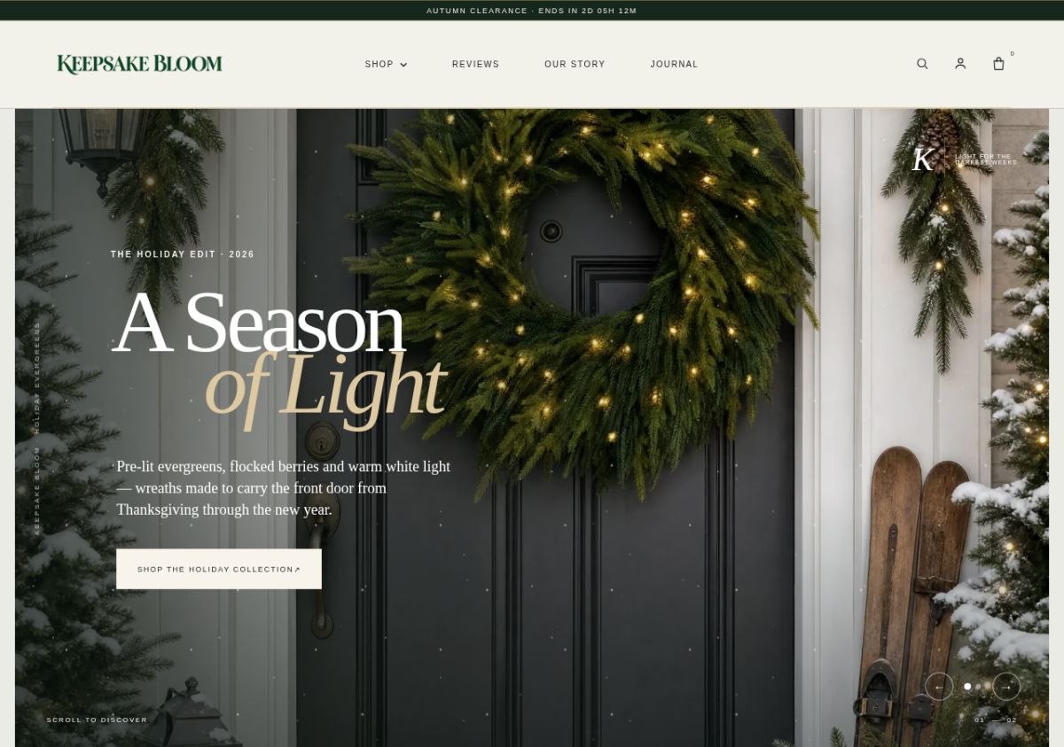 Keepsake Bloom website screenshot