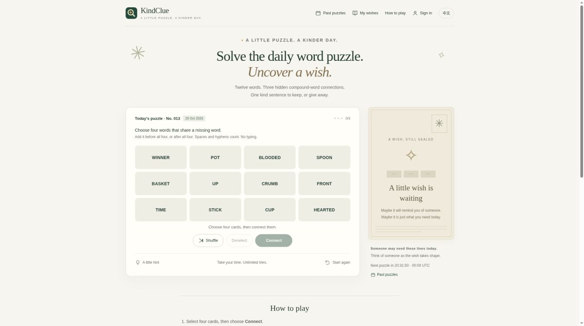 KindClue website screenshot