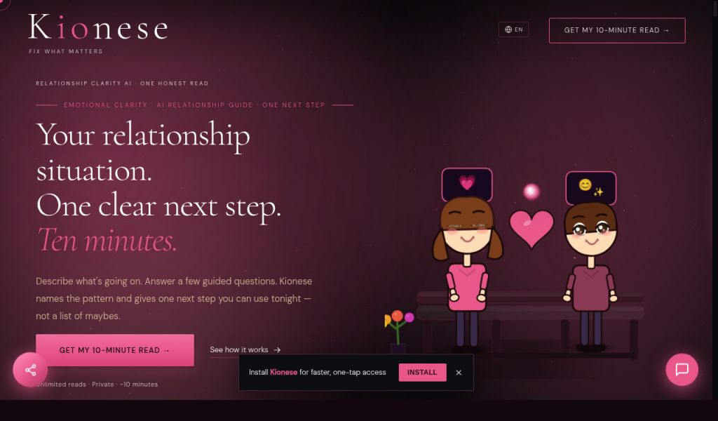 Kionese website screenshot
