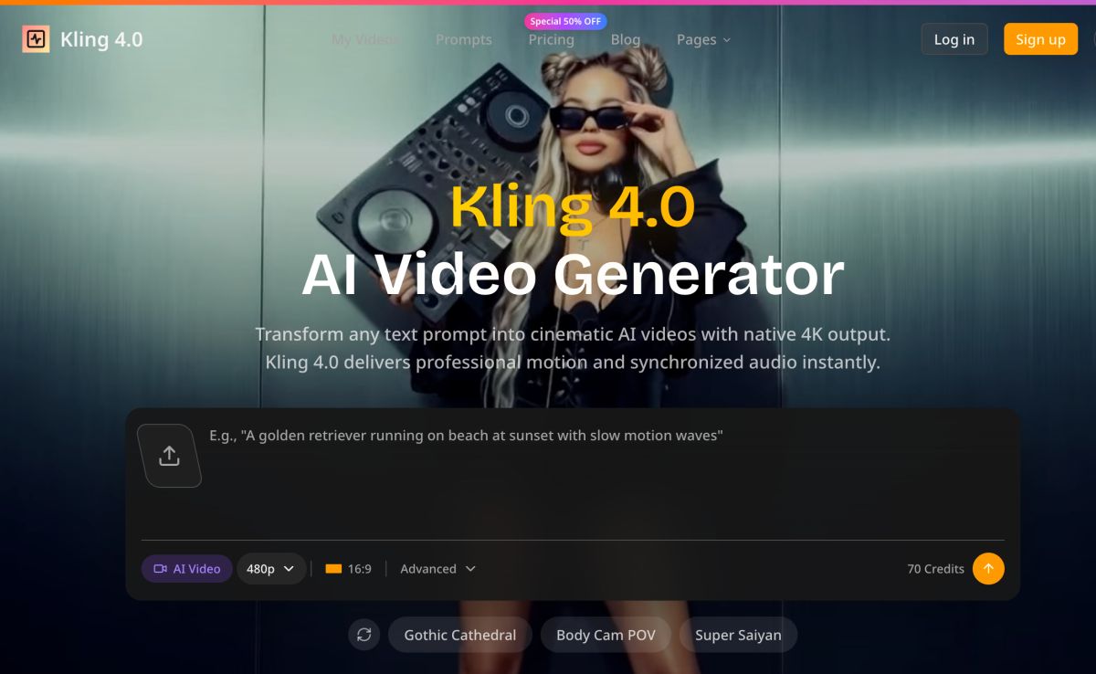 Kling 4.0 screenshot