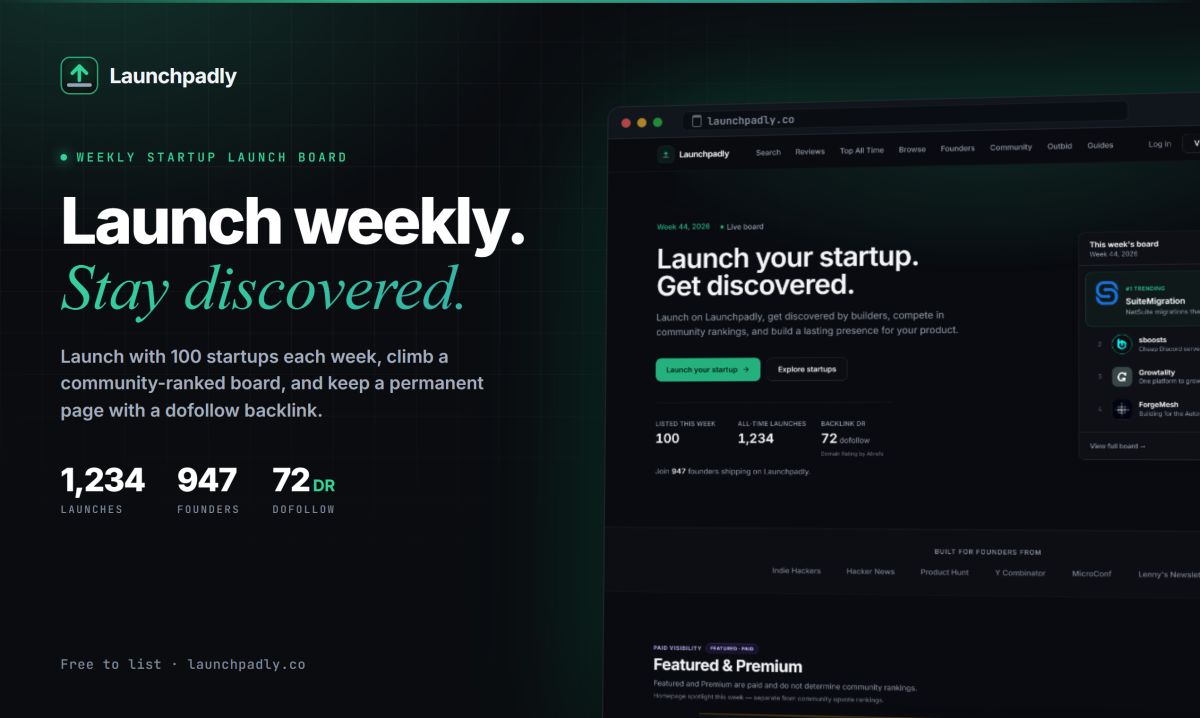 Launchpadly website screenshot