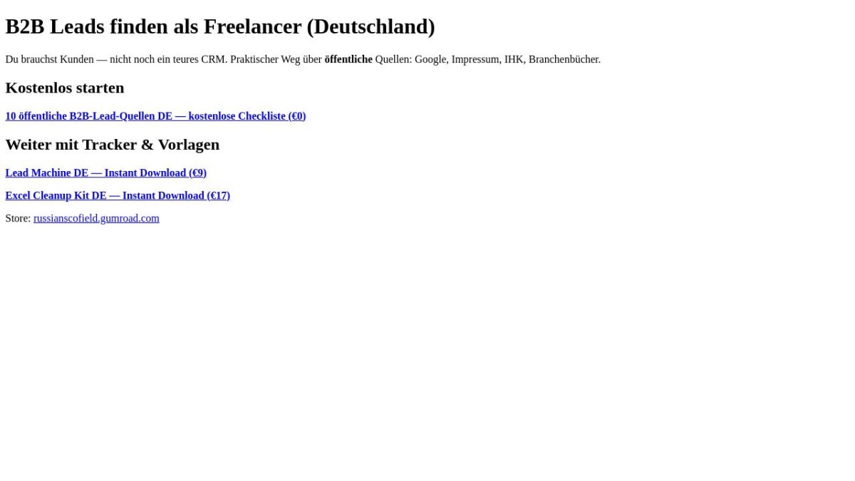 Lead Machine DE website screenshot