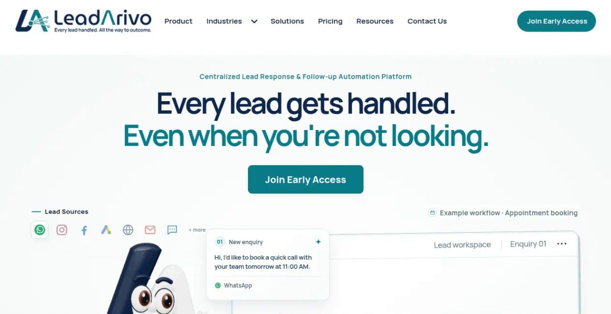 LeadArivo website screenshot