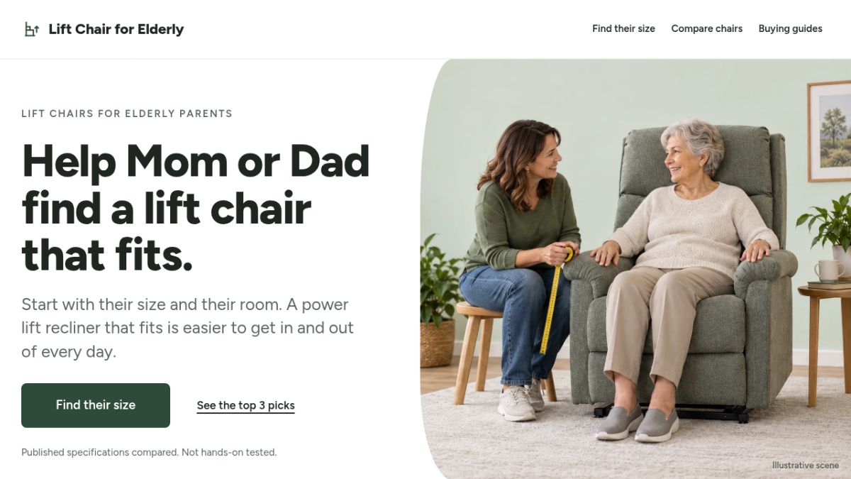 Lift Chair for Elderly website screenshot