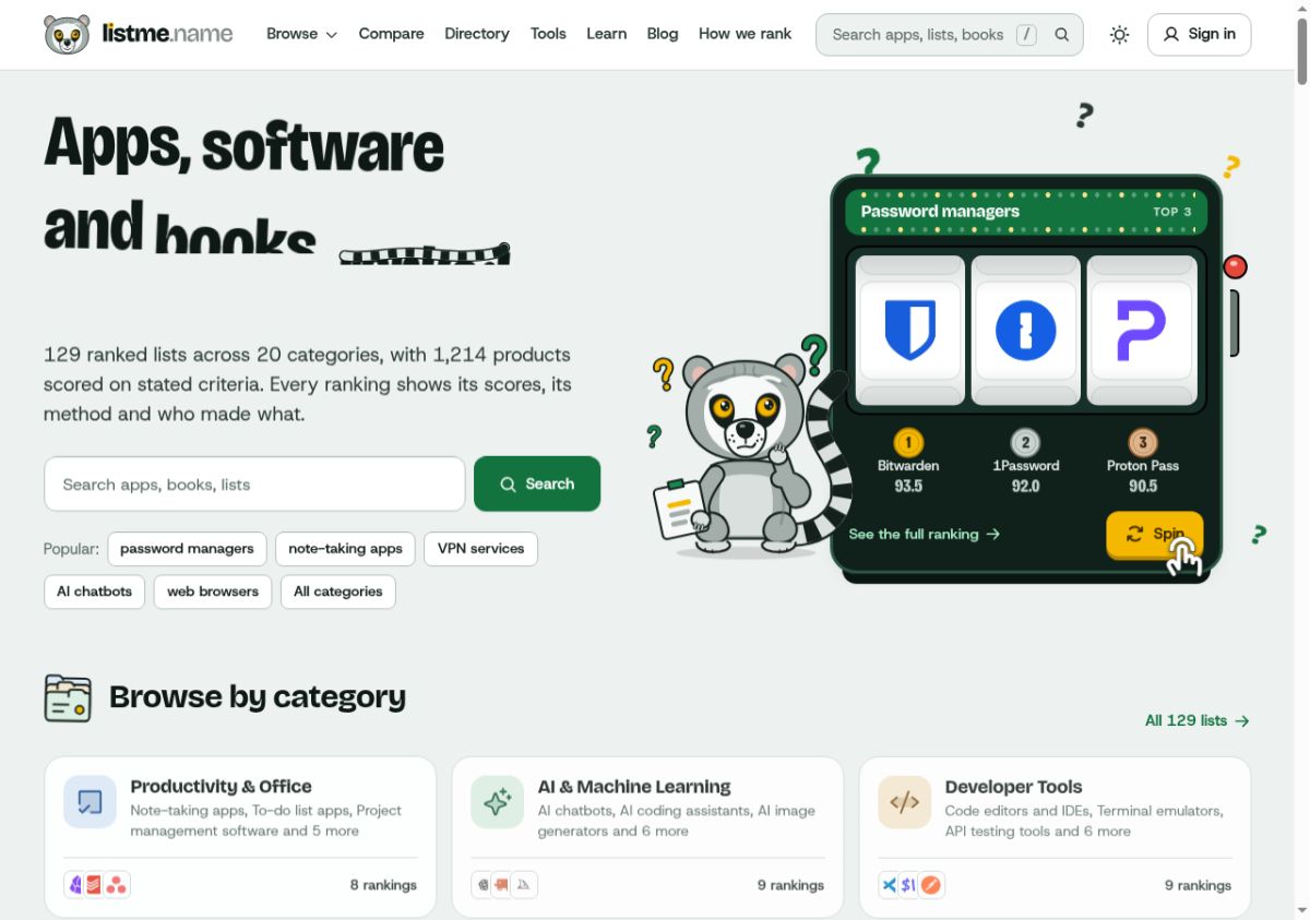 listme.name website screenshot