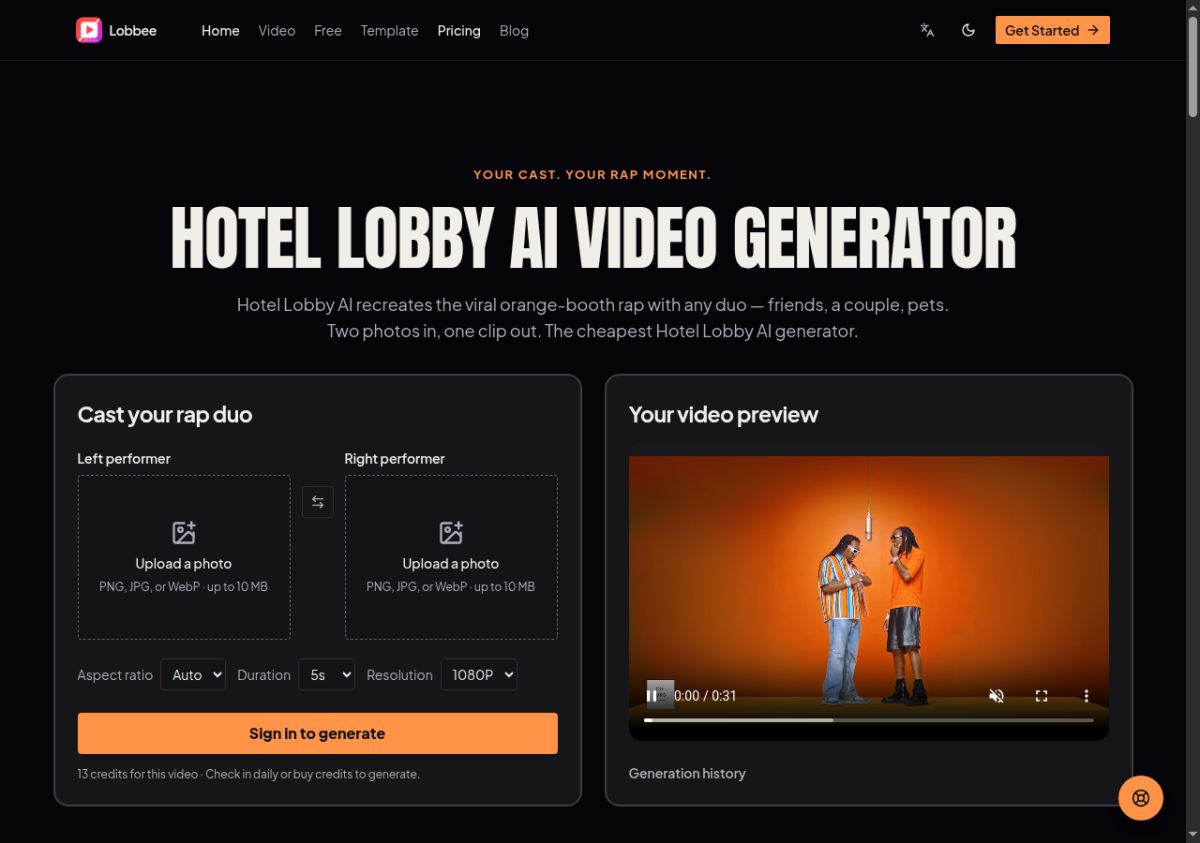 Lobbee – Hotel Lobby AI Video Generator screenshot