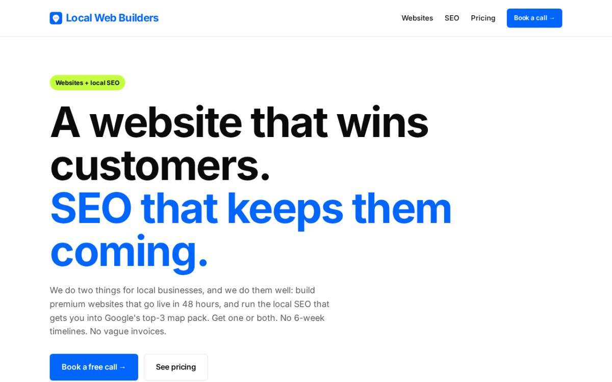 Local Web Builders | Websites and SEO for Local Businesses screenshot