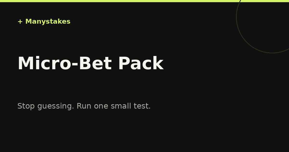 Manystakes Micro-Bet Pack website screenshot