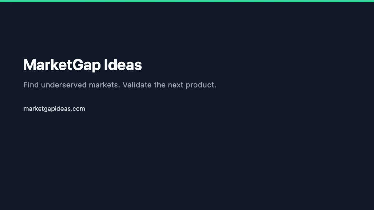 MarketGapIdeas - ranked app ideas with market data website screenshot