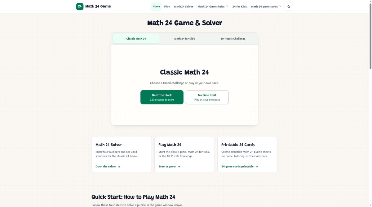 Math 24 Solver screenshot
