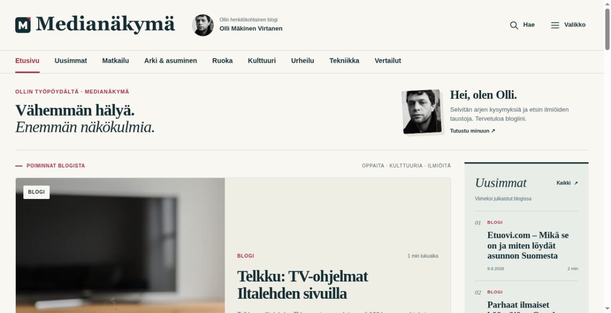 Medianäkymä website screenshot