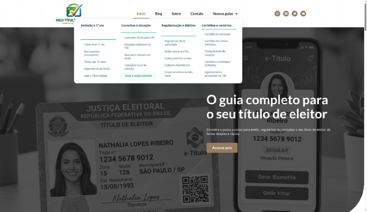 Meu Título Eleitor website screenshot