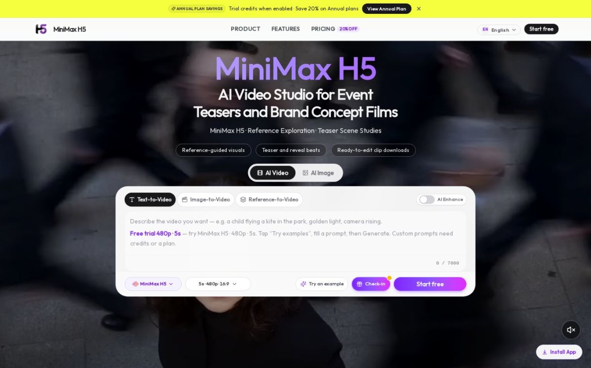 MiniMax H5 website screenshot