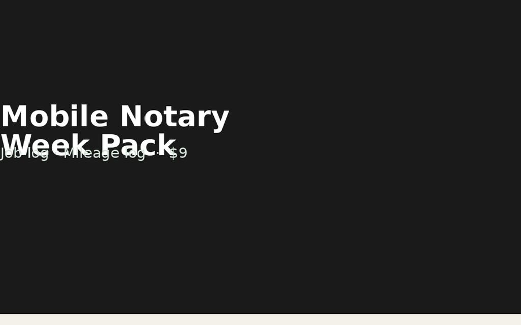 Mobile Notary Week Pack website screenshot