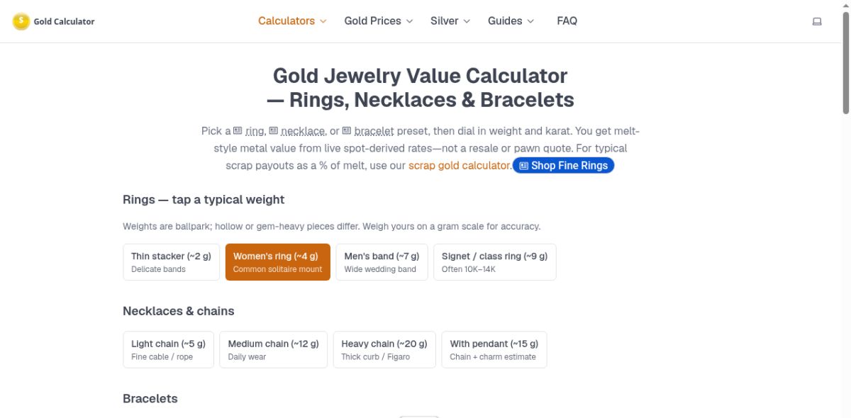 MyGoldCalc / Gold Calculator screenshot