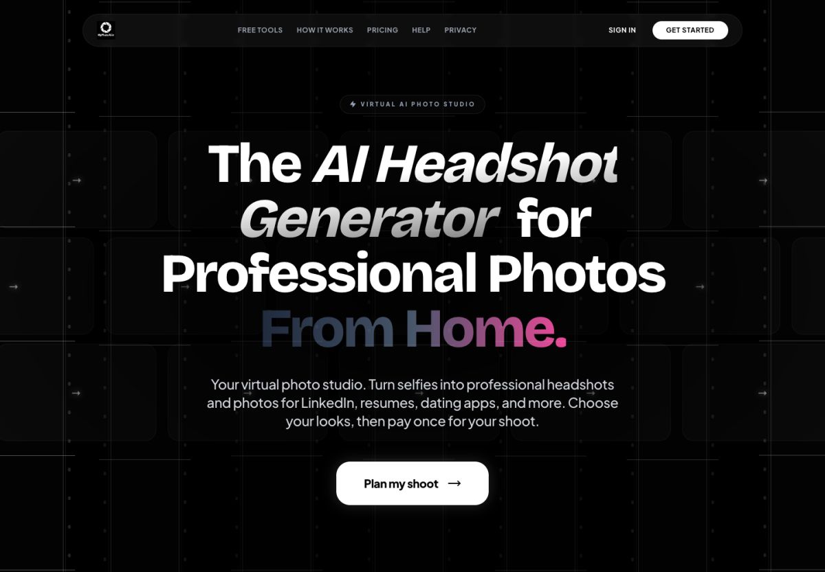 MyPhotoAI website screenshot