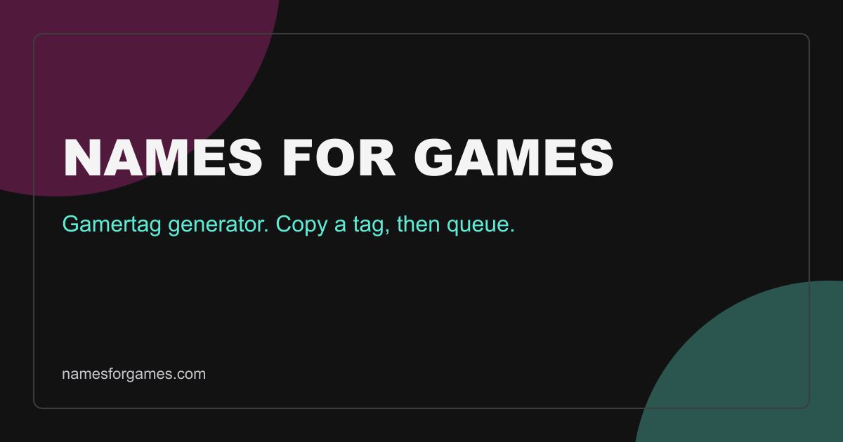 NamesForGames screenshot