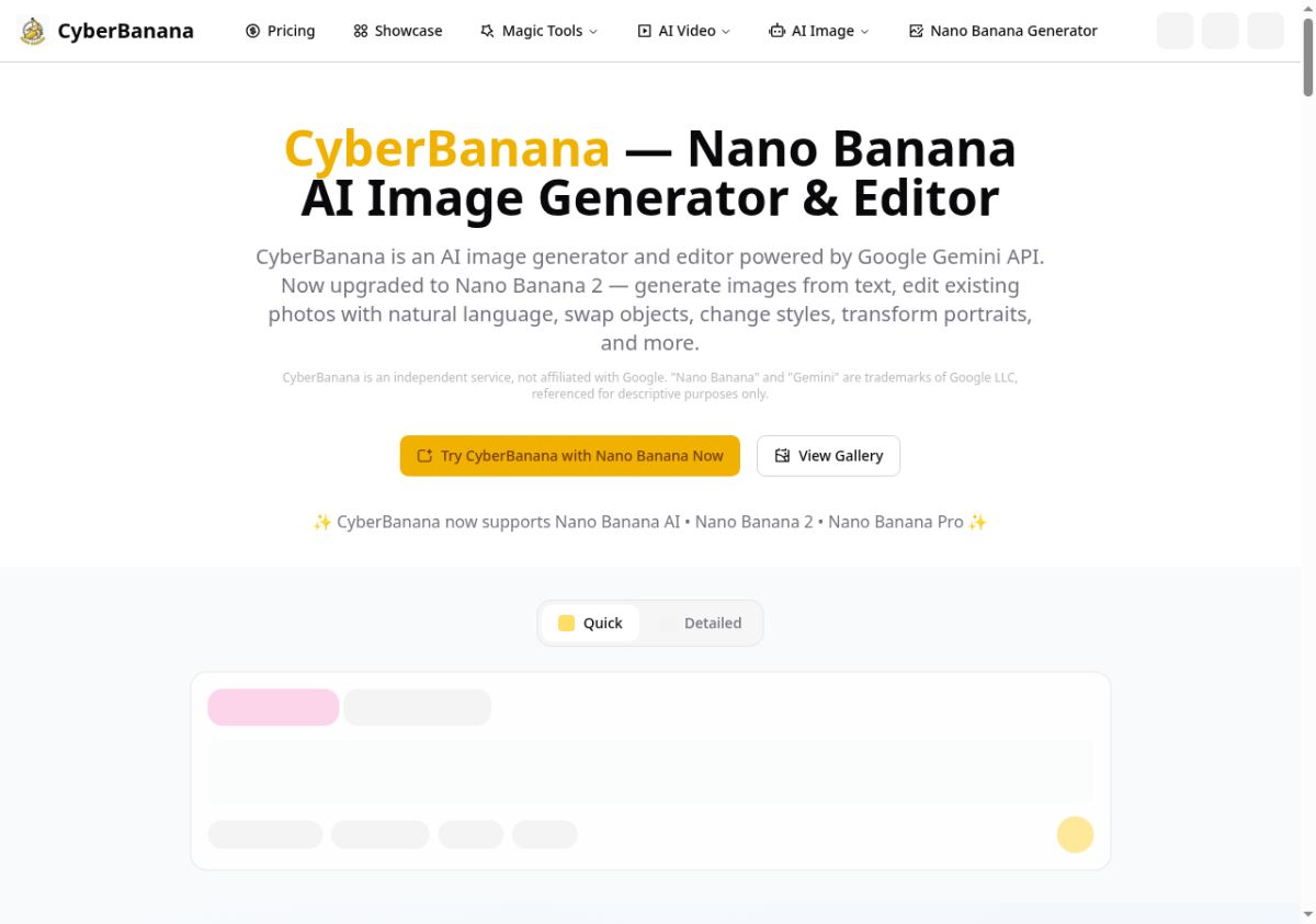 Nano Banana AI screenshot