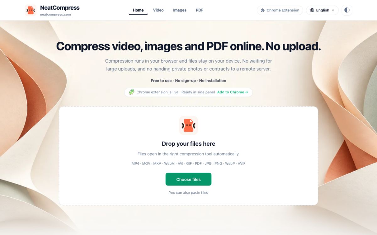 NeatCompress website screenshot