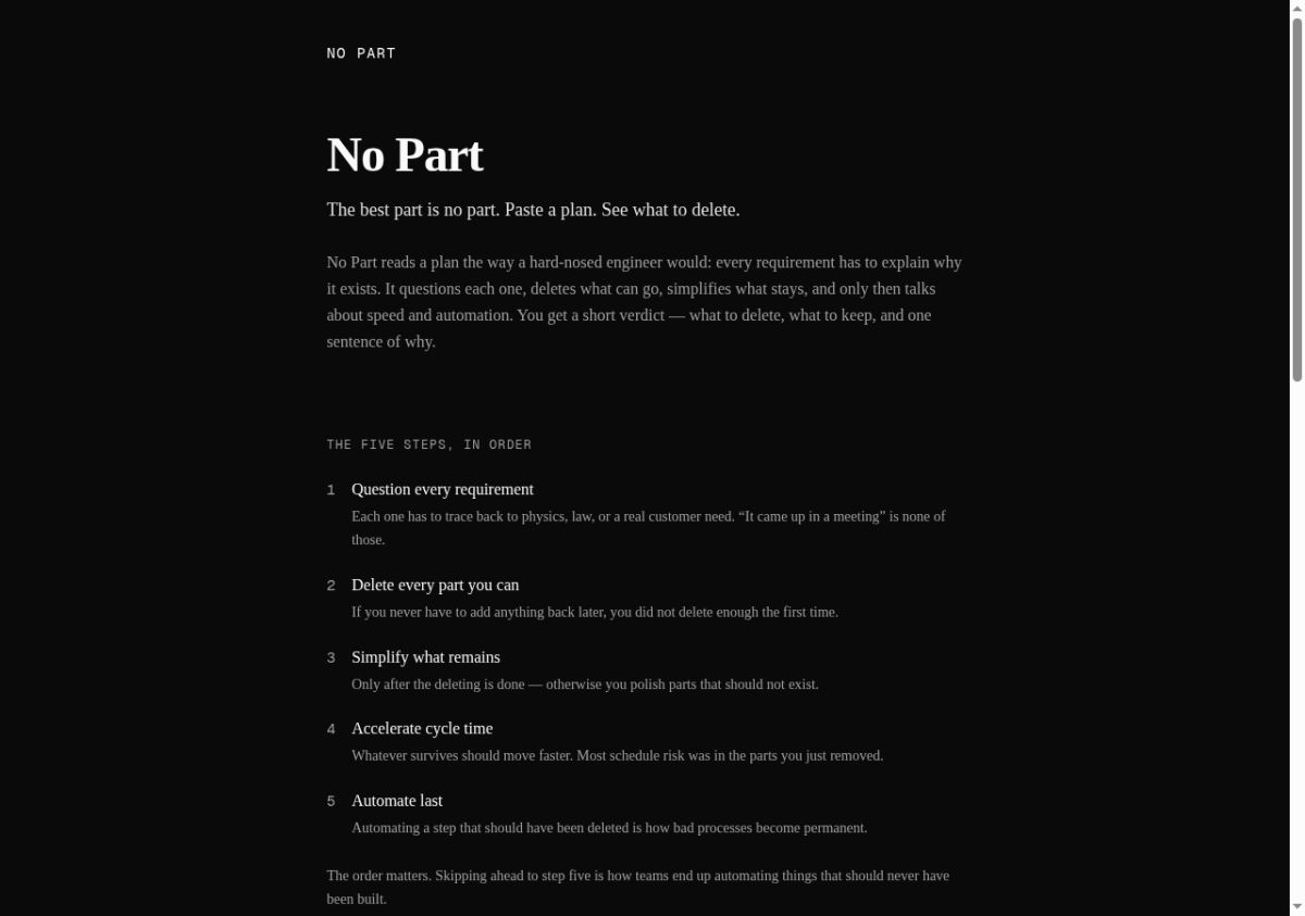 No Part screenshot
