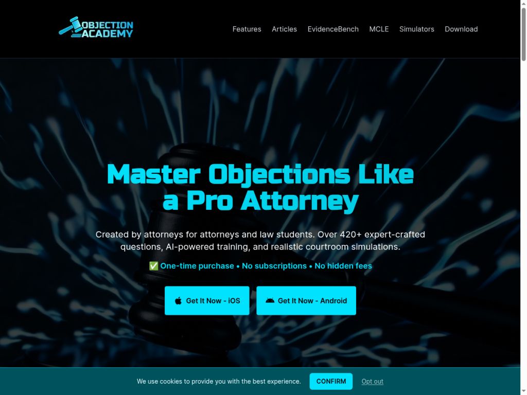 Objection Academy website screenshot