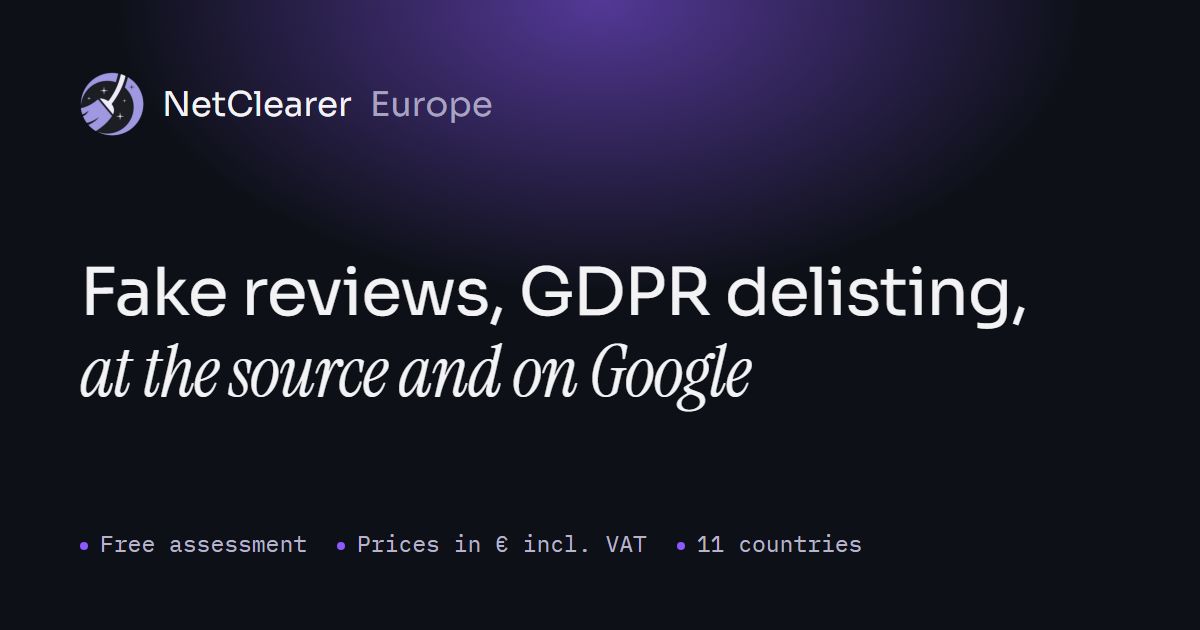Online Content Removal &amp; GDPR Delisting in Europe | NetClearer website screenshot