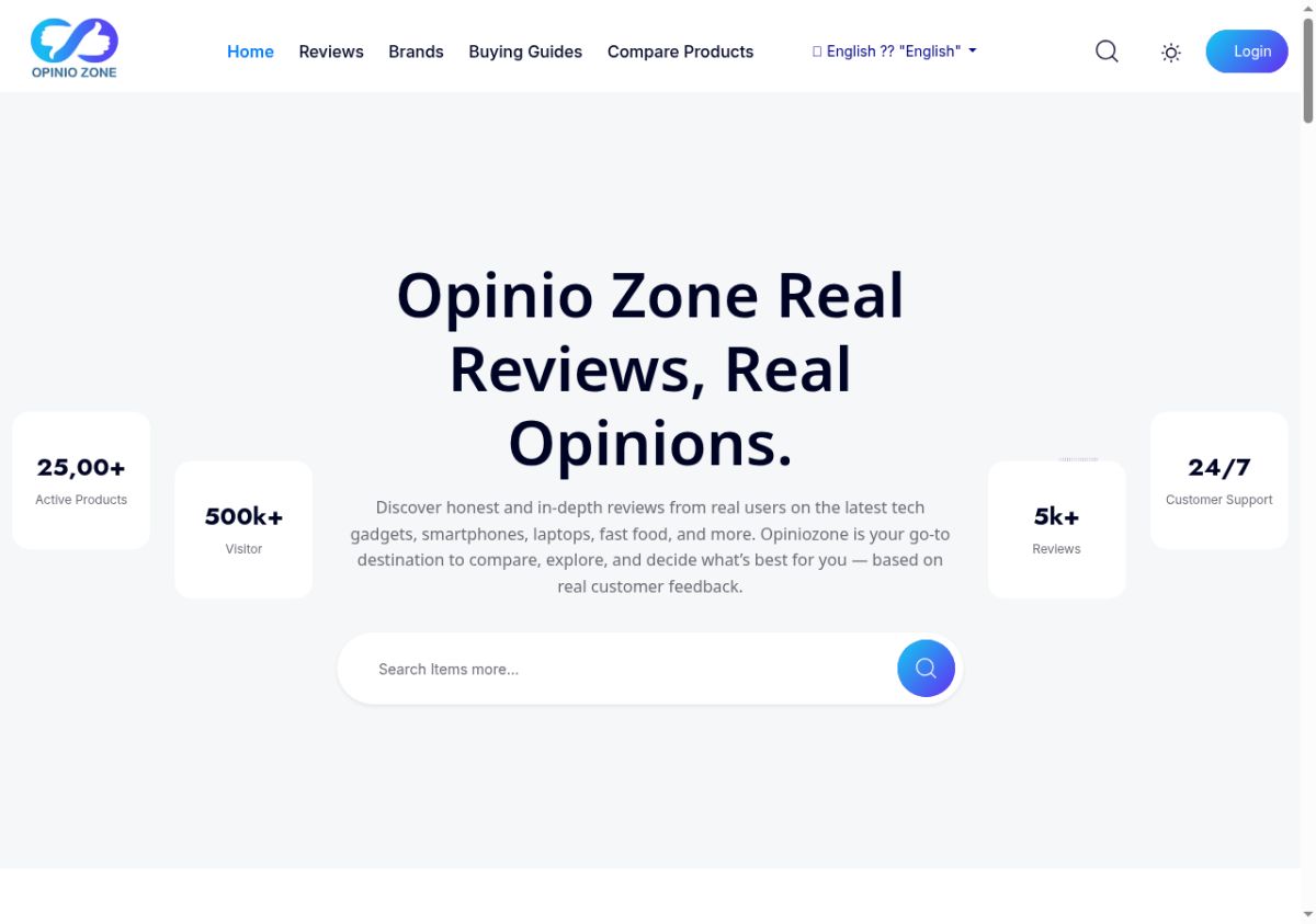 Opinio Zone website screenshot
