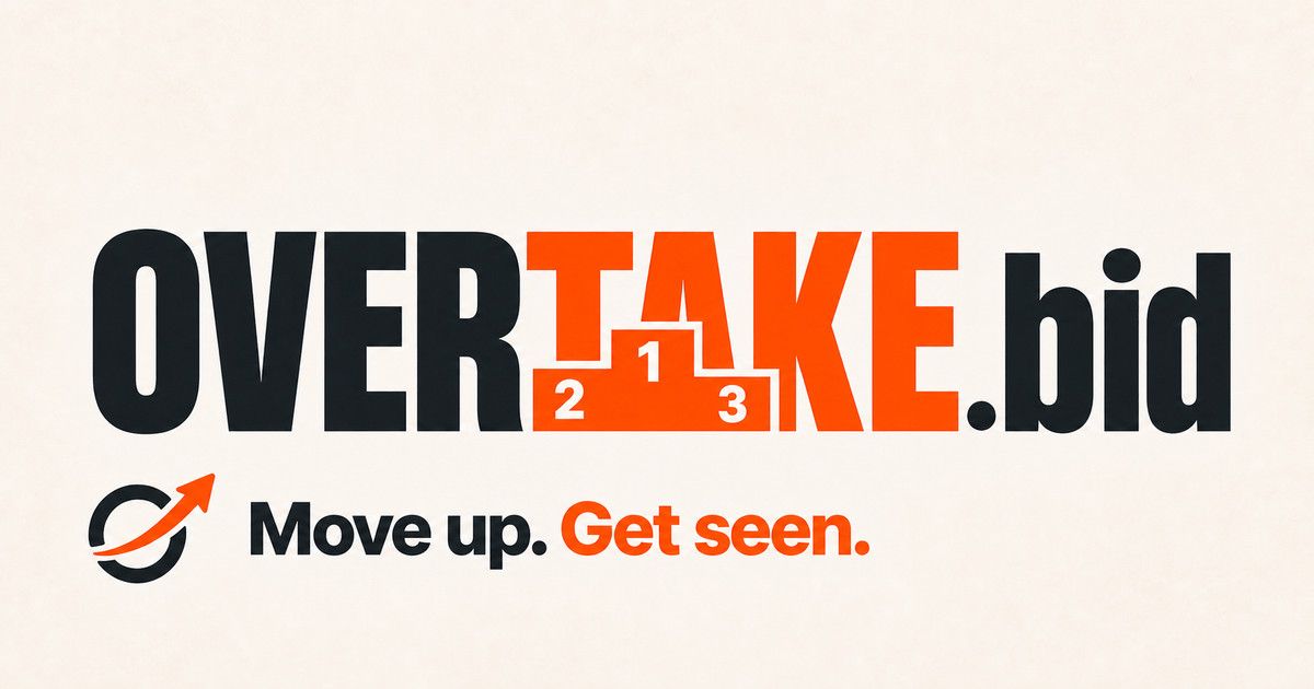 Overtake website screenshot