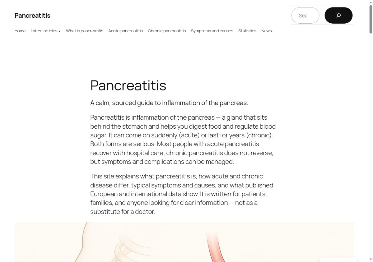 Pancreatitis.eu website screenshot