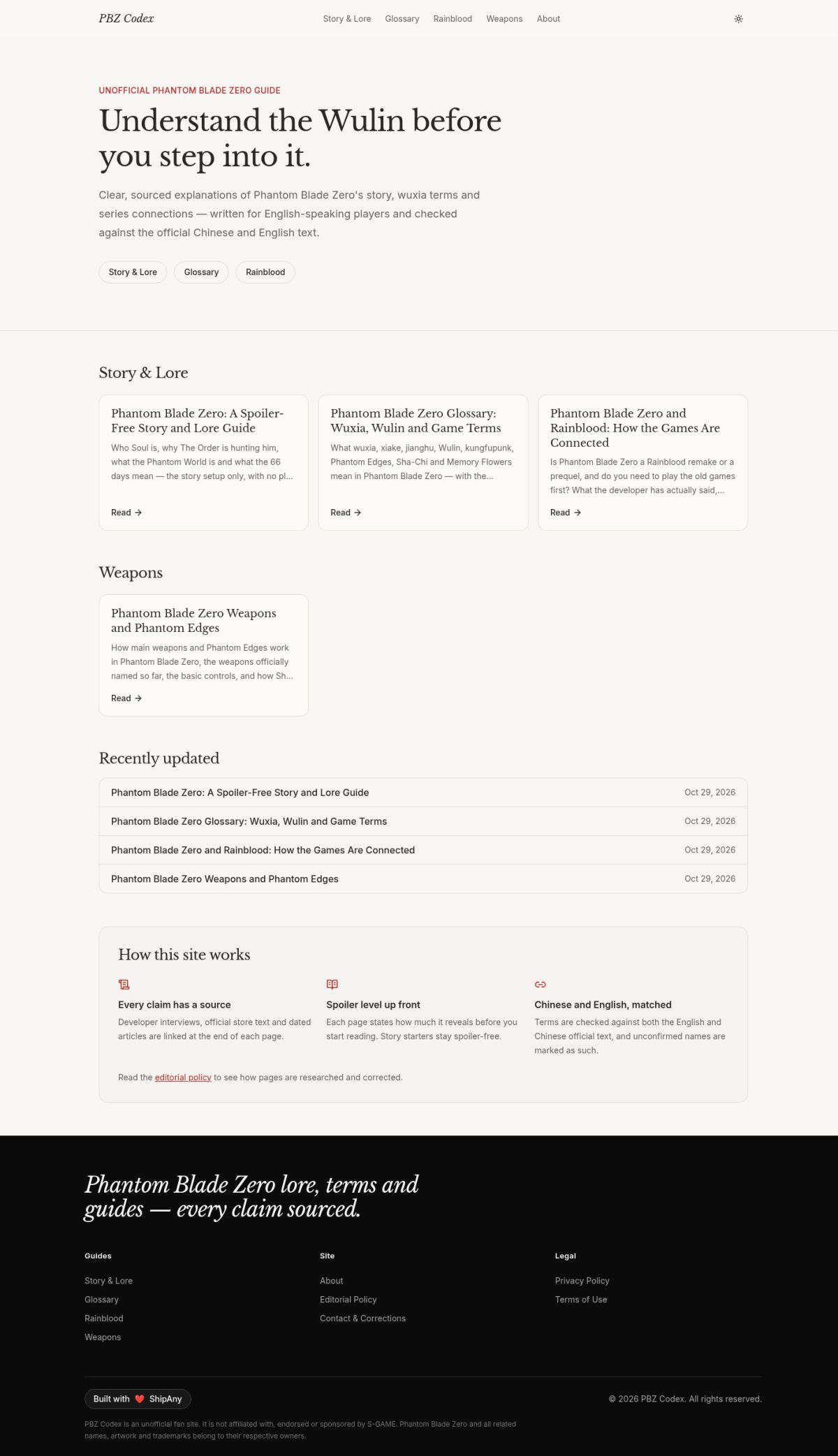 PBZ Codex screenshot
