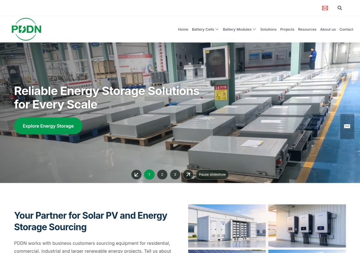 PDDN Solar website screenshot